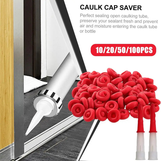 10pcs Caulking Gun Nozzles Cap Red Caulk Saving Caulk Saver Tube Covers for Sealing Preserving Finishing Construction Tools 