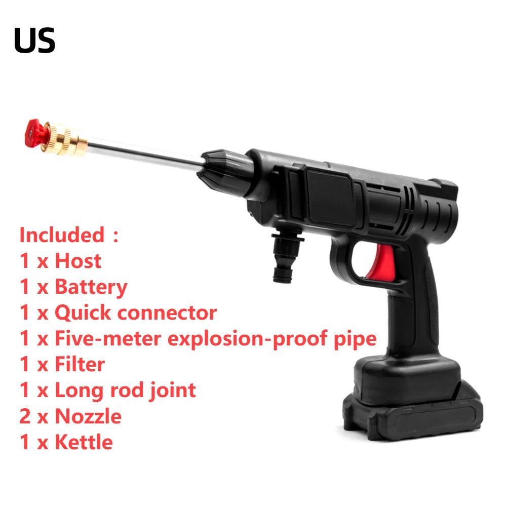 1500W 30BAR Wireless High Pressure Car Wash Washer Gun 45000mAh Foam Generator Water Gun Spray Cleaner Car Washing Machine