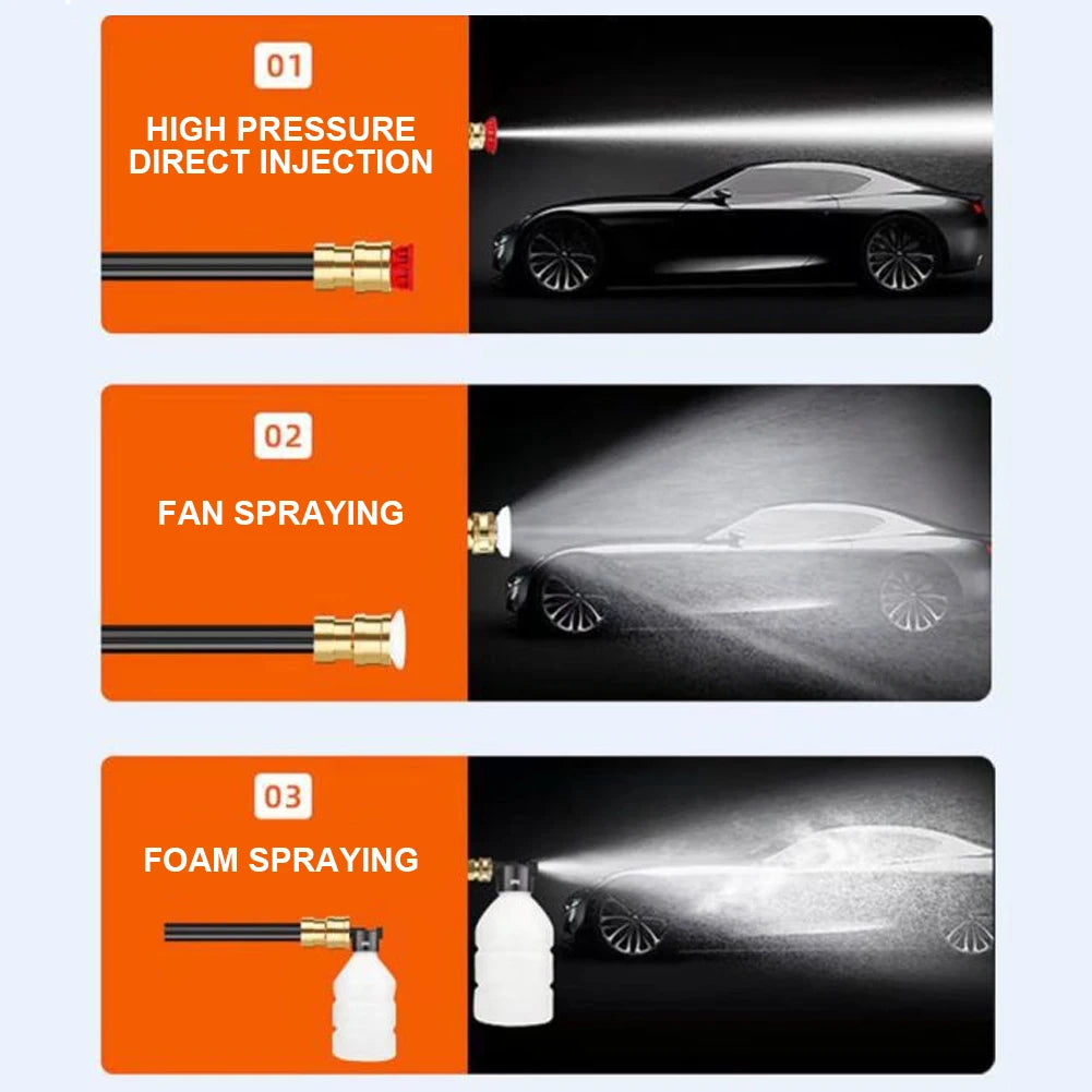 1500W 30BAR Wireless High Pressure Car Wash Washer Gun 45000mAh Foam Generator Water Gun Spray Cleaner Car Washing Machine