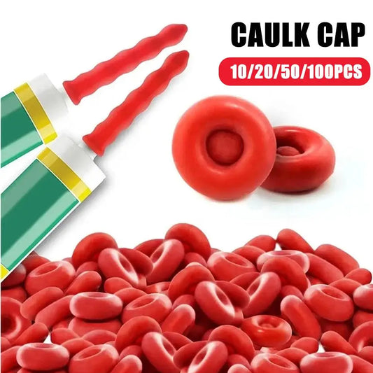 10pcs Caulking Gun Nozzles Cap Red Caulk Saving Caulk Saver Tube Covers for Sealing Preserving Finishing Construction Tools ﻿