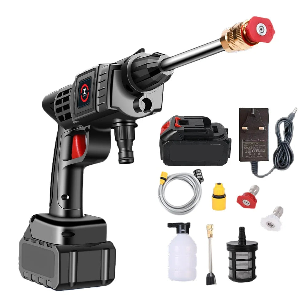 1500W 30BAR Wireless High Pressure Car Wash Washer Gun 45000mAh Foam Generator Water Gun Spray Cleaner Car Washing Machine