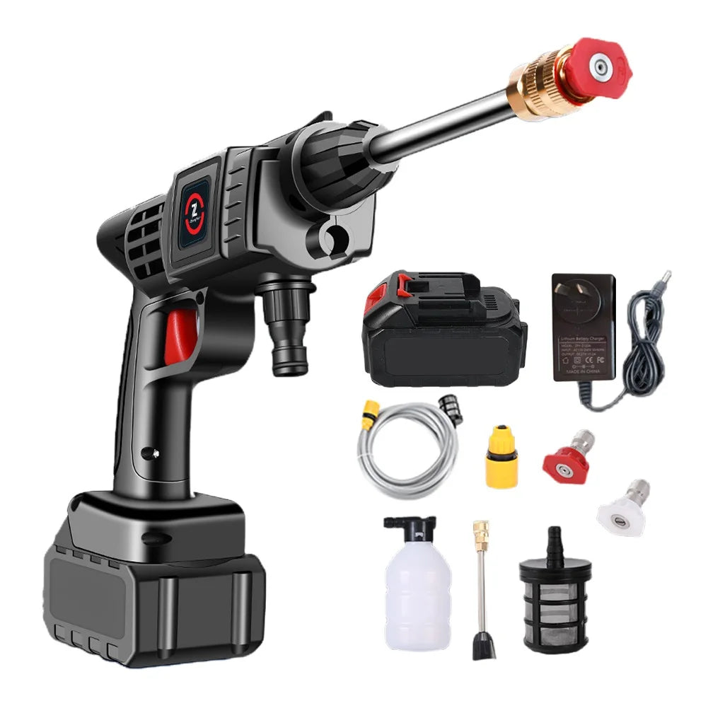 1500W 30BAR Wireless High Pressure Car Wash Washer Gun 45000mAh Foam Generator Water Gun Spray Cleaner Car Washing Machine