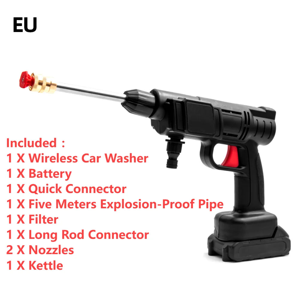 1500W 30BAR Wireless High Pressure Car Wash Washer Gun 45000mAh Foam Generator Water Gun Spray Cleaner Car Washing Machine