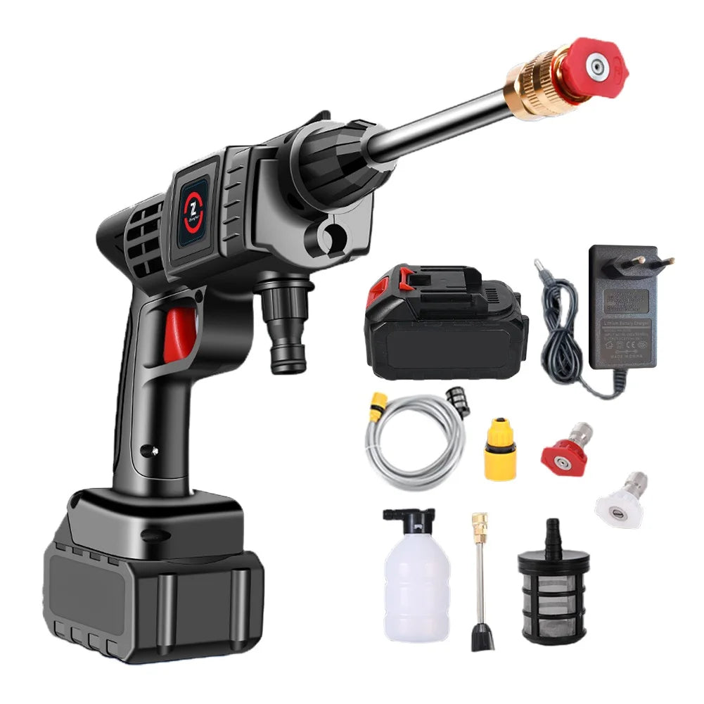 1500W 30BAR Wireless High Pressure Car Wash Washer Gun 45000mAh Foam Generator Water Gun Spray Cleaner Car Washing Machine